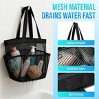 Mesh Shower Caddy Portable, Shower Tote Bag for Dorm Room Essentials, 8 Pockets Large Shower Basket for College Gym Beach Camping (1, Rose Red) - Image 7
