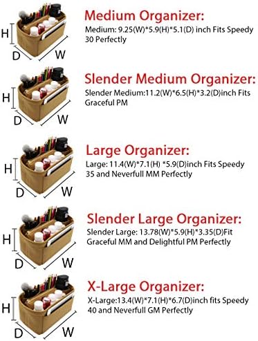 LEXSION Felt Purse Organizer Insert, Tote Bag Shaper Dividers with 5 Sizes - Image 2