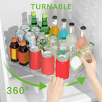 ROWNYEON Lazy Susan Turntable Organizer for Large Refrigerator, 360° Rotate Fridge Organizers and Storage, 16.54 Inches Rectangle Lazy Susan Organizer for Fridge, Cabinet, Pantry,2 - Image 2