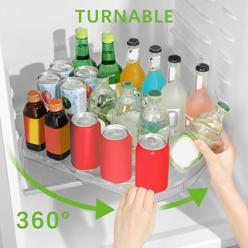 ROWNYEON Lazy Susan Turntable Organizer for Large Refrigerator, 360° Rotate Fridge Organizers and Storage, 16.54 Inches Rectangle Lazy Susan Organizer for Fridge, Cabinet, Pantry,2 - Image 2