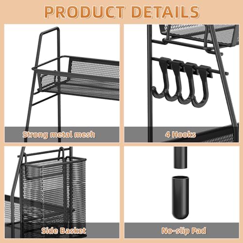 VITVITI 2 Tier Bathroom Countertop Organizer, Vanity Storage Shelf, Black - Image 5