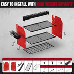 Modular Power Tool Organizer Wall Mount with Charging Station, 3-Layer Heavy Duty Drill Holder Rack & 8-Outlet Power Strip for Garage Workshop Storage - Image 6