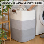 Laundry Hamper 96L Extra Large Laundry Basket, Woven Blanket Basket - Image 2