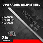 HAUTMEC Heavy Duty Folding Utility Knife, Aluminum Box Cutter with 11PCS SK2H Blades, EDC Safety Work Knife with Belt Clip & Carabiner for Fast-Cutting Tasks, HT0263 - Image 2