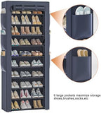OYREL Shoe Rack Dustproof Sturdy 10Tier Tall Large Storage with Side Pocket - Image 5
