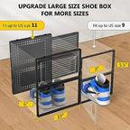 12 Pack X-Large Stackable Clear Plastic Shoe Storage Boxes Organizer, Black - Image 5
