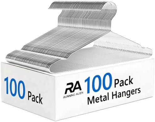 100 Pack Wire Hangers,Metal Hangers Bulk for Clothes | Heavy Duty Stainless Steel Hangers, Ultra-Thin Space-Saving Clothes Hangers for Closet, Laundry, Suits, Shirts & Coats by Unknown