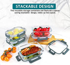 M MCIRCO 5 Pack,30 oz Glass Food Storage Containers with Lids, Gray - Image 5