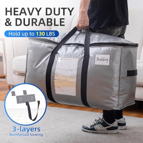 TAILI 6 Pack Silver Extra Large Moving Bags,Storage Bag with Visible Window - Image 5