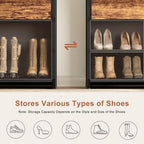 2-Door 5-Tier Shoe Cabinet, 15-20 Pairs Rustic Brown - Image 4