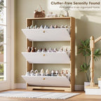 Nicetree Shoe Storage Cabinet for Entryway, Modern Shoe Cabinet, Freestanding Shoe Rack Cabinet, Hidden Shoe Dresser for Hallway,Foyer, Natural Oak and White - Image 5
