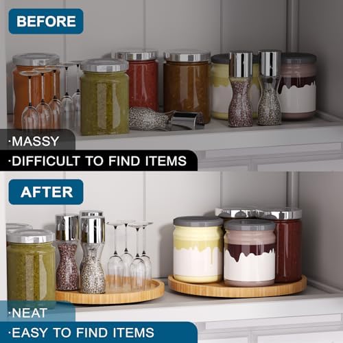 VERTORGAN Lazy Susan Bamboo Organizer for Kitchen,Cabinet,Middle(Natural) - Image 5