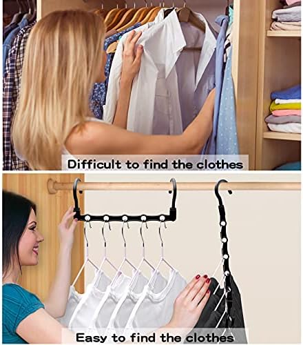 24 Pack Closet Organizers and Storage, Stronger Space Saving Hangers | Clothes Hanger, 5 Holes, Closet Storage, College Dorm Room Essentials for Girls Guys, Magic Home Organization - Image 6