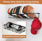 KEETDY Metal Hat Racks for Baseball Caps Wall Hat Organizer Fit 48 Caps Holder, 2 Packs Sturdy Wall Mounted Hat Storage Organizer, Black, Patent: US D1,041,201 S - Image 2