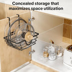 TIDIIABODE Pot Lid Organizer 2 Pack, Adjustable Kitchen Pot Lid Holder Inside Cabinet, Kitchen Cabinet Organizer Hanging for Food Storage Container, Pot, Pan Lid & Bakeware, Black - Image 3