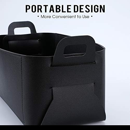 Leather Valet Tray, Jewelry Tray, Catchall Tray, Desktop Storage Organizer，Bedside Caddy for Men Key Wallet Watch Coin Phone Change,Candy Holder Sundries Tray,Convenient for Travel (Black) - Image 3