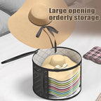 STARGAZ Hat Boxes For Women Storage - This Oversized Clear Hat Storage Bag can hold 9 hats,suitable for cowboy hats,suitable for travel and daily hat organizer for closet(Gray and Black) - Image 2