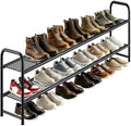 AOODA Long 2 Tier Shoe Rack for Closet Metal Wide Stackable Shoe Storage Organizer for Entryway, Bedroom, Floor, 18-Pairs Low Shoe Shelf, Black by AOODA