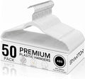 SMARTOR Plastic Hangers 50 Pack - Thin Clothes Hangers Heavy Duty | Durable, Lightweight, Space Saving, Slim Hangers Plastic, Dorm Room Essentials for College Students - White by Smartor