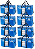 TAILI 8 Pack Blue Extra Large Moving Bags,Storage Bags with Visible Window by TAILI
