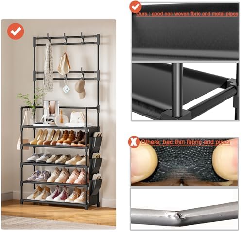 Shoe Rack 5 Tier Shoe Organizer Storage 15-20 Pairs for Closet Entrance - Image 5