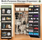 Kotkn 10-Tier Over the Door Shoe Organizer, 20 Pockets Holds 20-30 Pairs, Heavy-Duty Oxford Fabric with Hexagon Mesh for Boots & Sneakers-Black - Image 5