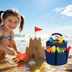 17L Foldable Storage Basket Cleaning Caddy with Handle Portable Multi Cleaning Bucket Bag for Home, Garden, Outdoor Camping (Blue) - Image 7