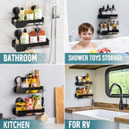 TAILI Shower Caddy Suction Cup Rustproof Metal Visible indicator Black - Image 5