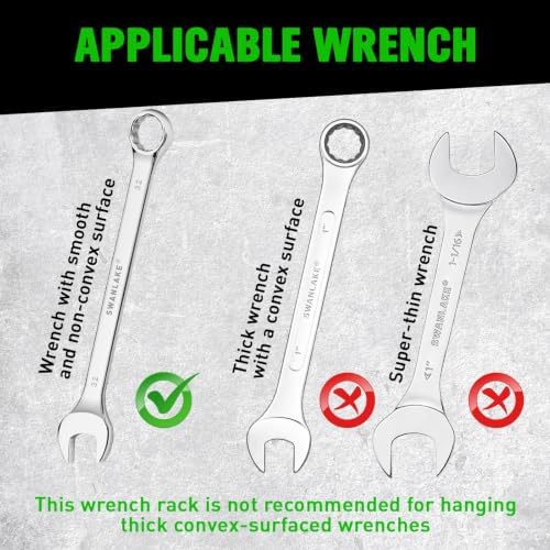 SWANLAKE Magnetic Wrench Organizer Toolbox Holder, 2-Pack SAE (1/4'' to 1-1/16''), Metric (6mm to 27mm) Ratchet Wrench Organizers, Total Hold 30 Slots Wrench Holders for Tool Box - Image 4