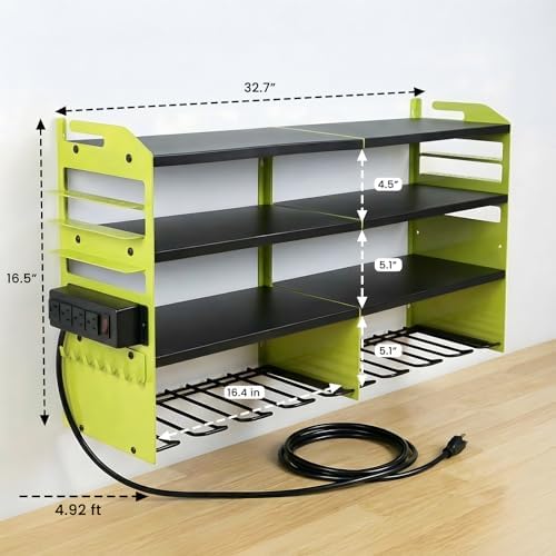 Large Power Tool Organizer Wall Mount with Power Station - Image 2