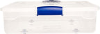 HOMZ Under Bed Clear Plastic Storage Bin w/Lid, 60 Qt, Blue Latch, 2 Pack | Heavy-Duty Stackable Containers, Large Organizer Box for Homes, Offices, and Garages - Image 9