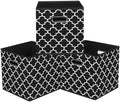 Black Foldable Storage Cubes Bins, Fabric Storage Box Cubes Organizer Baskets with Dual Handles for Home Organizer,Set of 3,(Black Light) by HEAYEEG