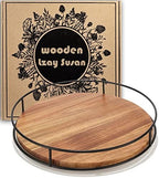 10" Acacia Wood Lazy Susan,360° Lazy Susan for Countertop or Dining Table by TOMOAZA