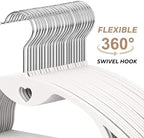 Plastic Hangers White Clothes Hanger 30 Pack | No Shoulder Bumps, 360°Swivel Hook, Thin, Space Saving for Closet, Fit for Suits Pants Heavy Duty Adult Coat Shirt Dress - Image 5
