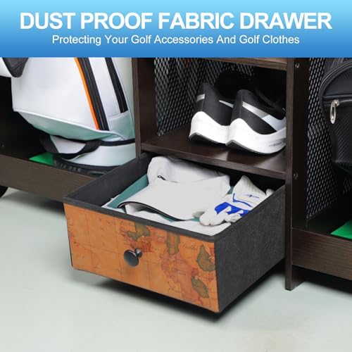 Golf Bag Storage Organizer Holds 2 Golf Bags for Garage - Wooden Rack - Image 3