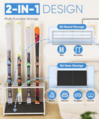 Mondazie Ski Storage Rack for Garage, 4 Pair White - Image 3