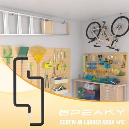 8.46" Screw in Ladder Hooks, 4 Pack Garage Hooks - Image 7