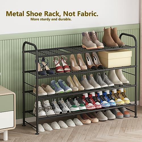LINZINAR 4 Tier Long Shoe Rack for Closet Metal Shoe Organizer for Entryway - Image 5