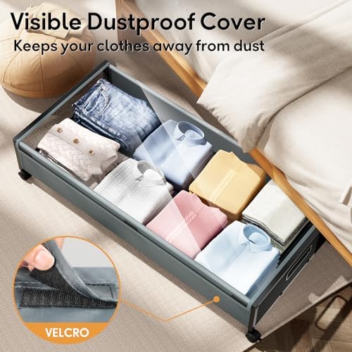 Under Bed Storage with Wheels，1 Pack Under Bed Storage Containers,Underbed Shoe Storage Bedroom - Image 5