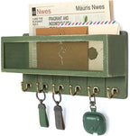 Rebee Vision Key Holder Wall Mount with Mail Basket for Room Decor, Green by REBEEVISION