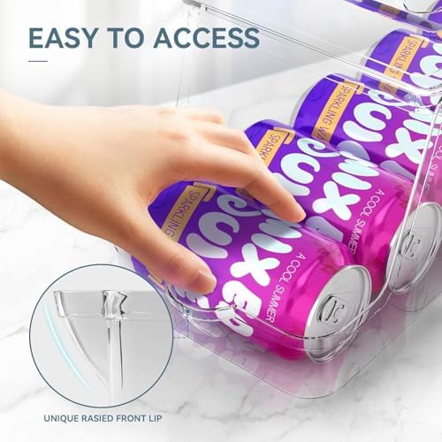 theaoo Soda Can Dispenser for Refrigerator with Lids, Stackable, 1 Pack - Image 4