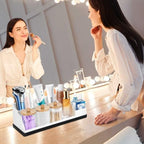 Bathroom Organizer Countertop, White Silicone Toothbrush Holders for Bathrooms with 3PCS Qtip Holder Dispenser, Toothbrush and Toothpaste Holder for Bathroom Counter Organization Storage Vanity - Image 4
