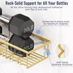 8 Pack Adhesive Large Capacity No-Drilling Shower Caddy, Gold - Image 3