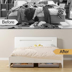 Yecaye 60L Under Bed Storage with Wheels, 4 Pack, Greige | 360° Rolling Wheels, Clear Lids & Label, Reinforced Handle, Rolling Metal Drawers for Clothes, Blankets, Shoes in Bedroom - Image 7