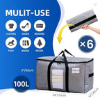 TAILI 6 Pack Silver Extra Large Moving Bags,Storage Bag with Visible Window - Image 2