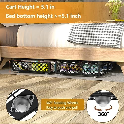NADAMOO Under Bed Storage with Wheels, Low Profile Rolling Organizer Bins - Image 3