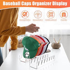 Hat Organizer for Baseball Caps Hat Rack Acrylic Hat Stand 4Pack No Install - Image 6