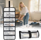 Small Roll Up Storage Bag, 6 Pockets Roll Up Tool Kit, Suitable for Mechanics, Kitchen Storage, Art Sketching, Travelling, Potter's Tools, Office Objects, Transparent and Visible, Space-Saving 4 Pack - Image 6