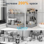 Sevenblue 2-Pack Under Sink Organizer with Hooks & Hanging Cup for Kitchen - Image 3
