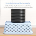 MaxGear 3 Pack Plastic Storage Baskets, Large, Blue - Image 2